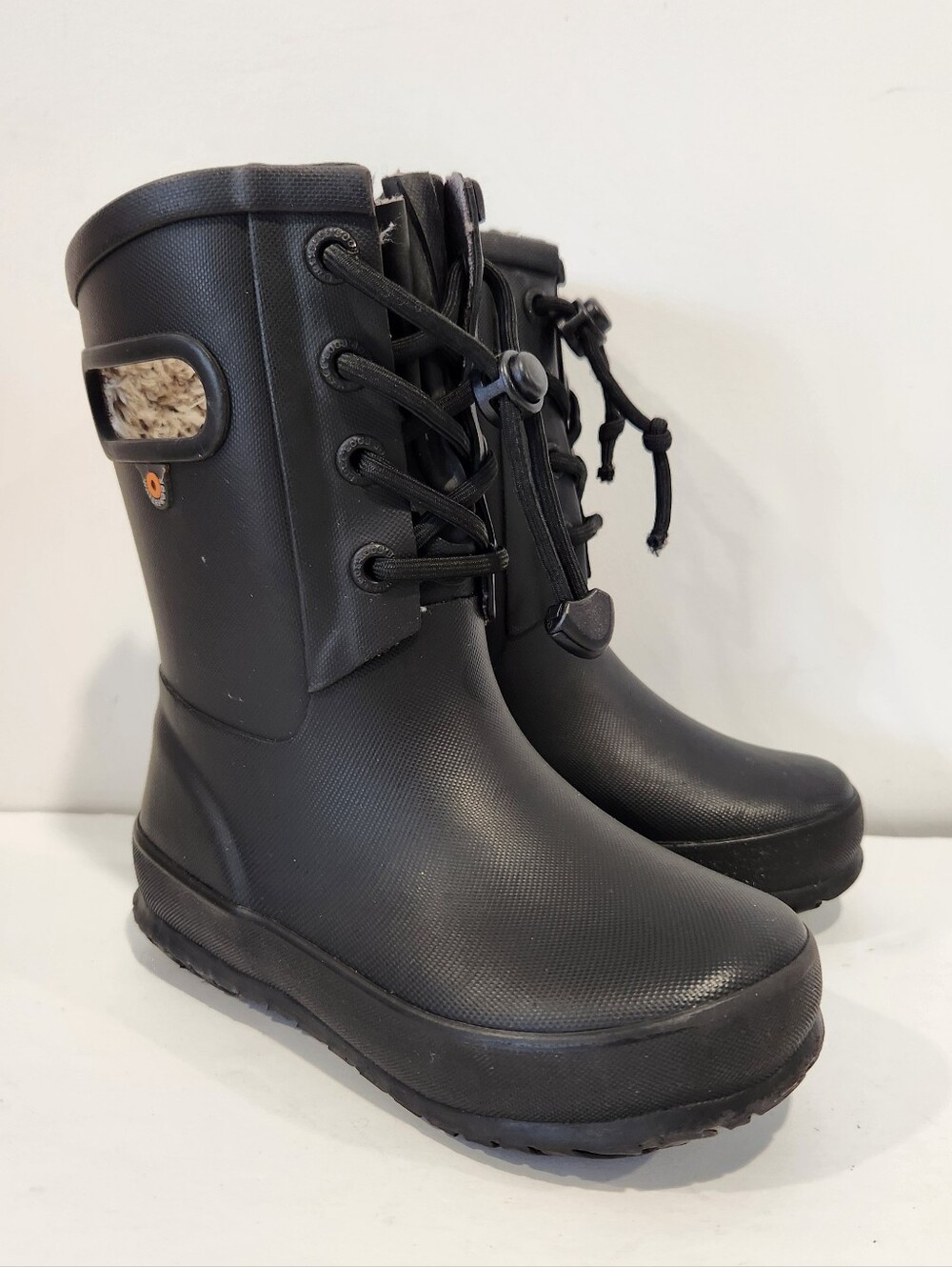 BOGS Amanda Plush II Rain Boots Youth Little Kids Insulated Lined Black US 11